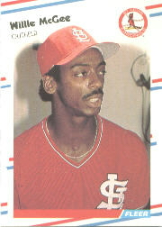 1988 Fleer Baseball Cards      042      Willie McGee